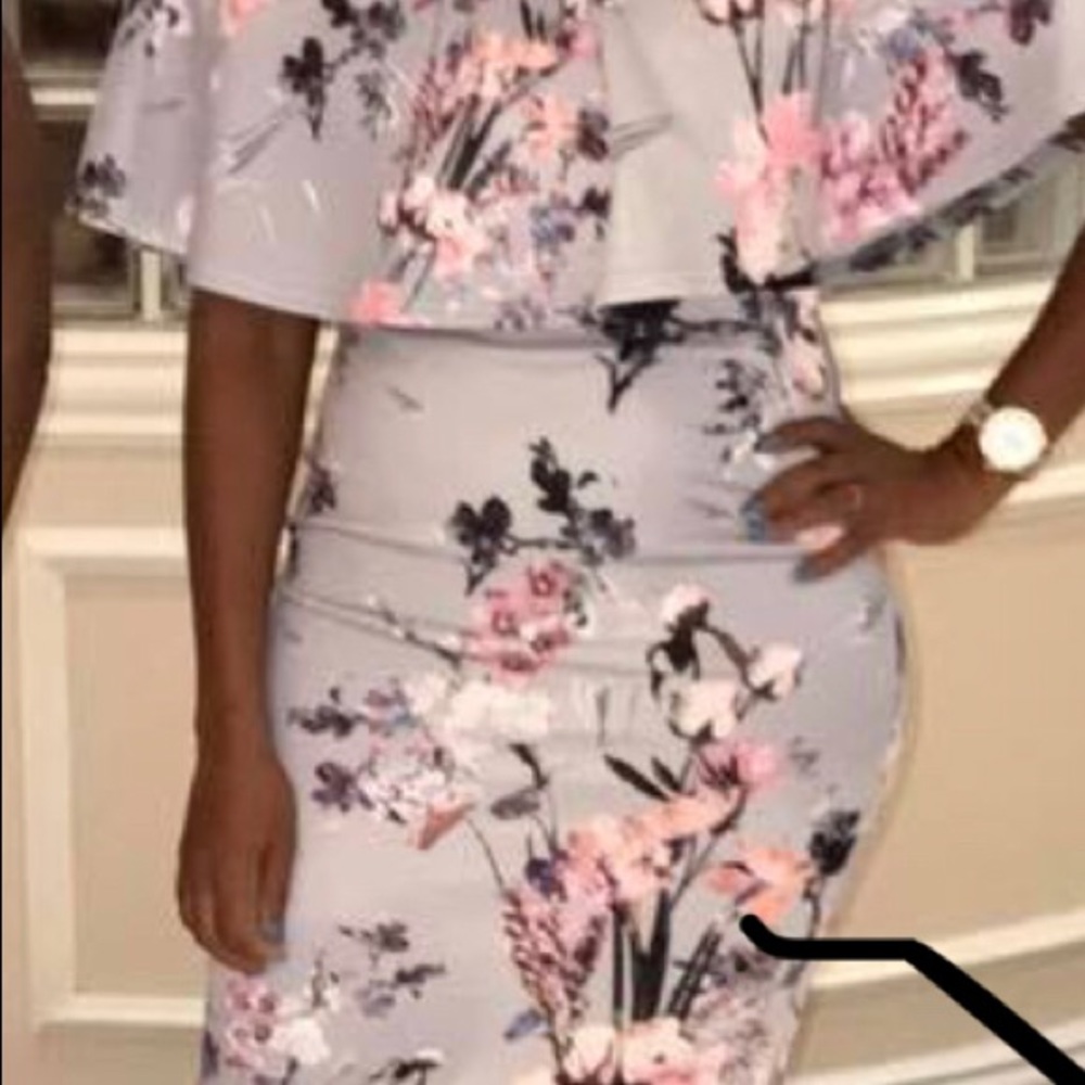 2 pieces set crop top and high waist skirt